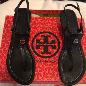 7.5 Black Tory Burch Wedges